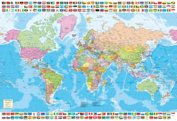 Political World Map - 1500pc Jigsaw Puzzle by Educa