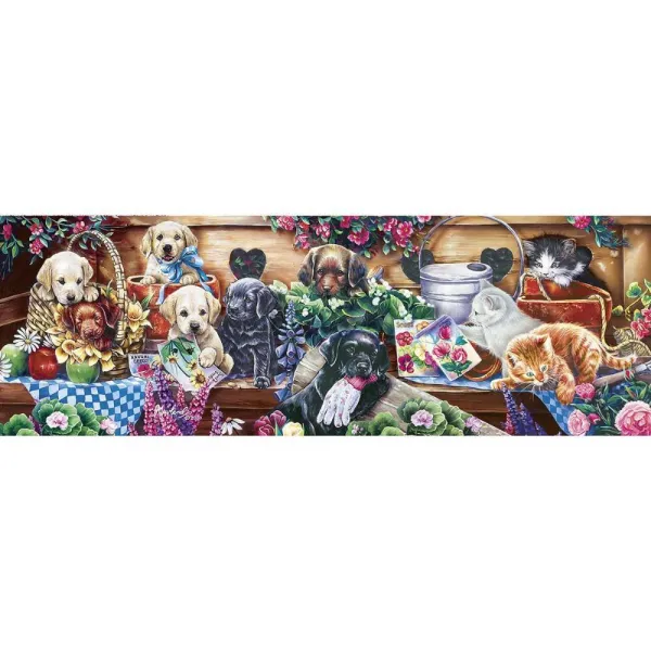 Flower Box Playground - 1000pc Panoramic Jigsaw Puzzle by Masterpieces