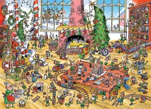 DoodleTown: Elves at Work - 1000pc Jigsaw Puzzle by Cobble Hill  			  					NEW