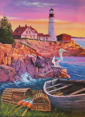 Lighthouse Cove - 275pc Easy Handling Puzzle by Cobble Hill  			  					NEW