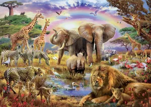 Watering Hole Under the Rainbow - 3000pc Jigsaw Puzzle By Educa  			  					NEW