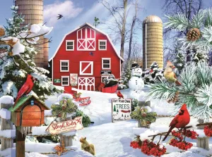 A Snowy Day on the Farm - 1000pc Jigsaw Puzzle By Sunsout  			  					NEW