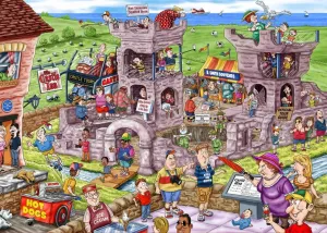 WASGIJ: Back to â€¦ 2, A 14th Century Castle! - 1000pc Jigsaw Puzzle By Jumbo  			  					NEW