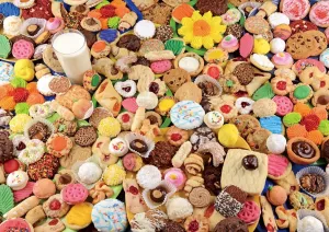 Milk and Lots o'Cookies:Yummy  - 1000pc Jigsaw Puzzle by Lafayette Puzzle Factory  			  					NEW