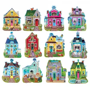 Cottages  - 500pc Shaped Jigsaw Puzzle by Lafayette Puzzle Factory  			  					NEW