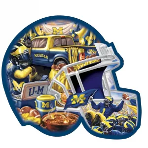 Michigan Helmet - 500pc Shaped Jigsaw Puzzle by Masterpieces  			  					NEW