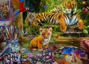 Tiger Painting - 1000pc Jigsaw Puzzle by Vermont Christmas Company  			  					NEW