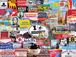 I Love Massachusetts - 1000pc Jigsaw Puzzle By White Mountain  			  					NEW