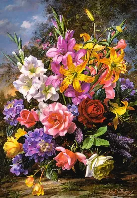 A Vase of Flowers - 1000pc Jigsaw Puzzle By Castorland