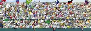 Blachon: Sports Fans - 1000pc Panoramic Jigsaw Puzzle By Heye  			  					NEW