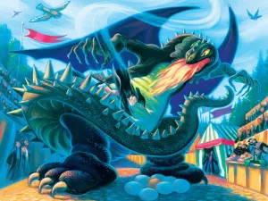 Harry Potter: Battle with the Dragon - 1000pc Jigsaw Puzzle by New York Puzzle Company