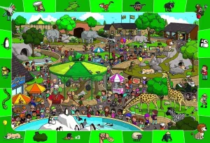 A Day in the Zoo - 100pc Jigsaw Puzzle by Eurographics  			  					NEW