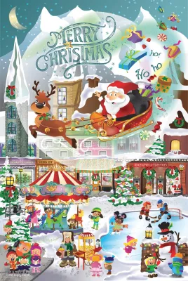 A Christmas Village for All Ages - 625pc Family Jigsaw Puzzle by Sunsout  			  					NEW