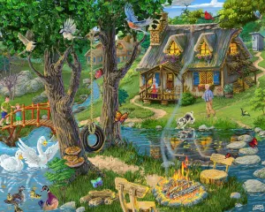 Lakeside Cottage - 1000pc Jigsaw Puzzle by Vermont Christmas Company  			  					NEW