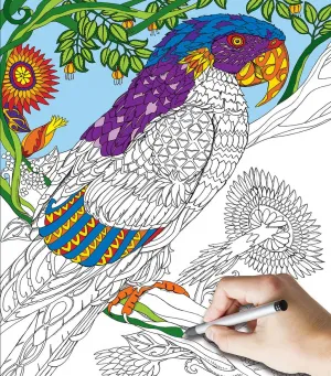 Parrot-2 Sided Coloring Puzzle - 300pc Jigsaw Puzzle By White Mountain