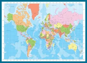 Modern Map of the World - 1000pc Jigsaw Puzzle by Eurographics