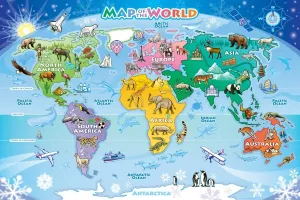 World Map - 35pc Tray Puzzle by Cobble Hill  			  					NEW