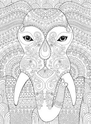Puzzle Escapes: Elephant - 500pc Coloring Jigsaw Puzzle by Masterpieces