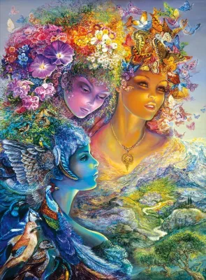 Josephine Wall: The Three Graces (Glitter Edition) - 1000pc Jigsaw Puzzle by Buffalo Games