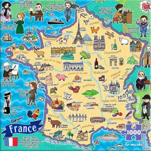 Map of France - 1000pc Jigsaw Puzzle By Re-marks  			  					NEW