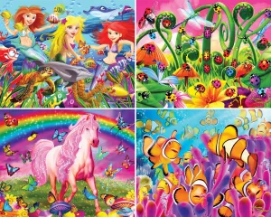 Glow In The Dark - 100pc 4-Pack Jigsaw Puzzle by Masterpieces  			  					NEW