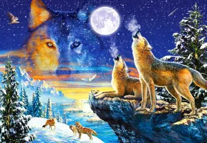 Howling Wolves - 1000pc Jigsaw Puzzle By Castorland