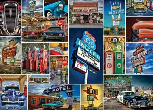 Route 66 - 1000pc Suitcase Jigsaw Puzzle by Masterpieces