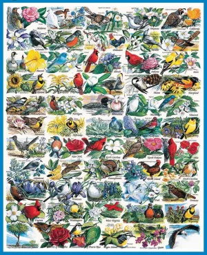 State Birds &amp; Flowers - 1000pc Jigsaw Puzzle By White Mountain