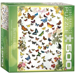 Butterflies (Small Box) - 500pc Jigsaw Puzzle by Eurographics
