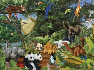Noah's Gathering - 350pc Jigsaw Puzzle by Cobble Hill  			  					NEW