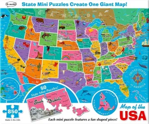 Map of the USA - 850pc Jigsaw Puzzle By Re-marks  			  					NEW