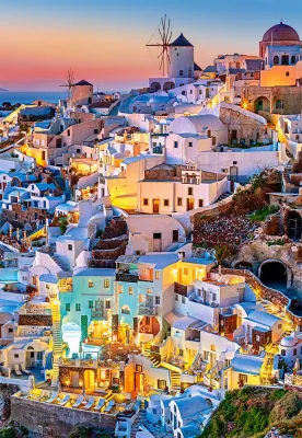 Santorini Lights - 1000pc Jigsaw Puzzle By Castorland