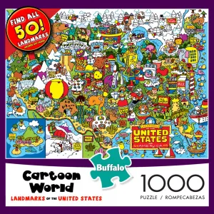 Cartoon Series:  US Landmarks - 1000pc Jigsaw Puzzle by Buffalo Games