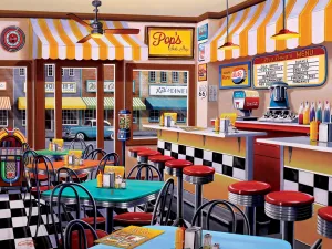 Pop's Soda Fountain - 750pc Jigsaw Puzzle by Masterpieces  			  					NEW