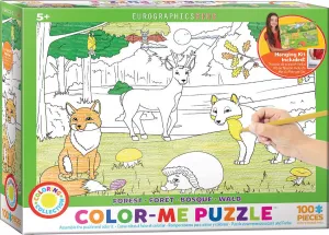 Color Me Puzzle: Forest - 100pc Color Yourself Jigsaw Puzzle by Eurographics