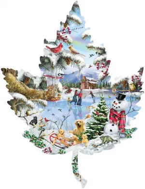 Winter on the Lake - 1000pc Shaped Jigsaw Puzzle By Sunsout