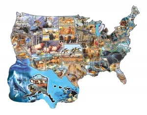 Wild America - 600pc Shape Jigsaw Puzzle by SunsOut