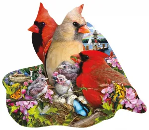 Spring Cardinals - 800pc Shaped Jigsaw Puzzle by Sunsout