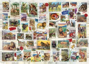 Vintage Stamps: Wildlife - 500pc Jigsaw Puzzle by Eurographics  			  					NEW