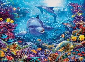 Dolphins at Play - 1000pc Jigsaw Puzzle by Jack Pine  			  					NEW