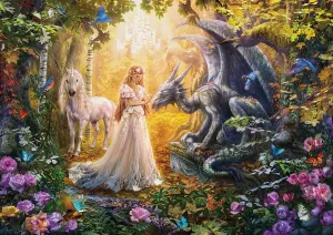 Dragon, Princess, and Unicorn - 1500pc Jigsaw Puzzle by Educa  			  					NEW