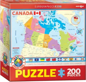 Map of Canada - 200pc Jigsaw Puzzle by Eurographics