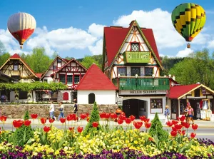 Hot Air Balloons Over Helena - Colorluxe  - 1500pc Jigsaw Puzzle by Lafayette Puzzle Factory