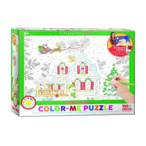 Santa's Sleigh - 100pc Coloring Jigsaw Puzzle by Eurographics  			  					NEW