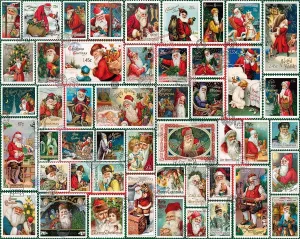 Santa Stamps - 1000pc Jigsaw Puzzle By White Mountain  			  					NEW