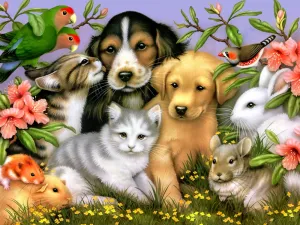 Loveable Pets - 550pc Jigsaw Puzzle by Vermont Christmas Company  			  					NEW