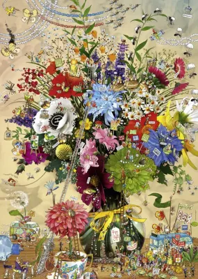 Degano: Flower's Life - 1000pc Jigsaw Puzzle By Heye  			  					NEW