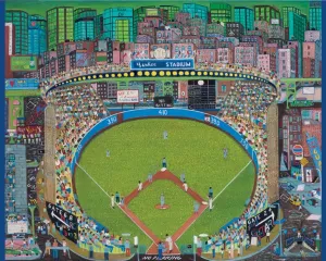 Fasanella: Night Game -- Yankee Stadium - 1000pc Jigsaw Puzzle by Pomegranate  			  					NEW