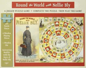 Round the World with Nellie Bly - 300pc Jigsaw Puzzle &amp; Game by Pomegranate