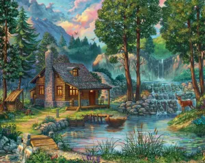 House by the Lake - 1000pc Jigsaw Puzzle by Vermont Christmas Company  			  					NEW
